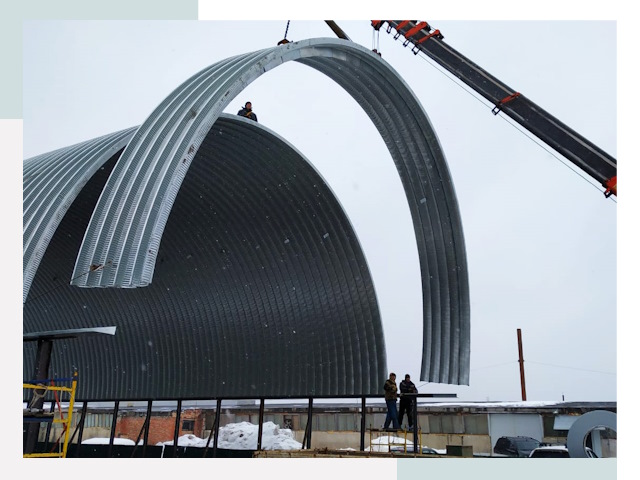 Полукруглые ангары в Волгодонске